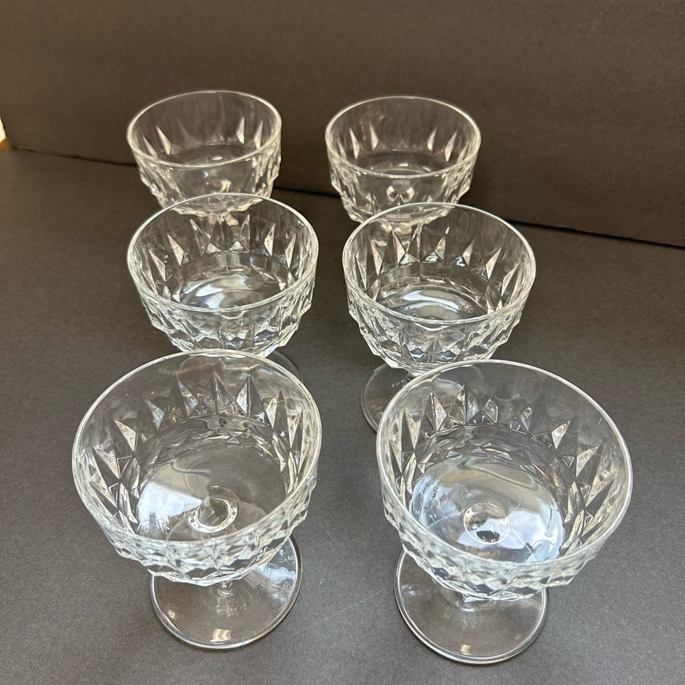 Arcoroc ARTIC France Sherbet Crystal Glasses Set of 6 ( 1 Set)